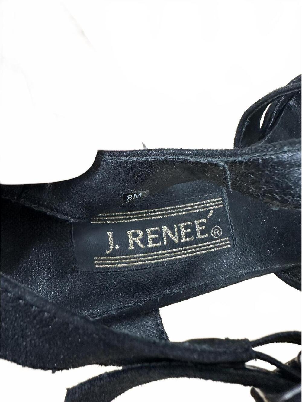 J. Renee Black Pointed Toe Slingback Kitten Heels - Picture 7 of 8